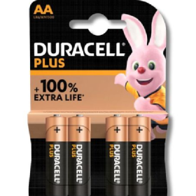 PILE DURACELL PLUS AA STILO EXTRA LIFE blister 4 pz