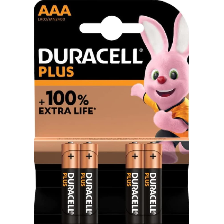 PILE DURACELL PLUS AA MINI STILO EXTRA LIFE blister 4 pz