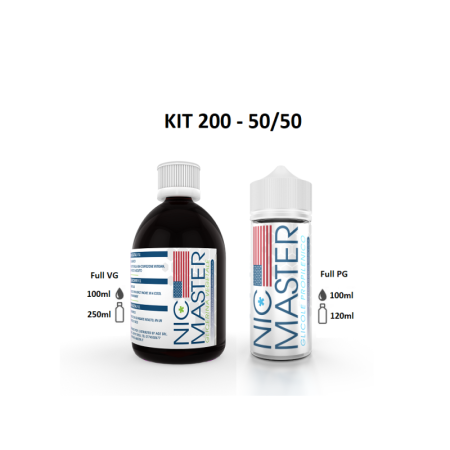 NIC MASTERKIT 200(100 ML VG FLACONE 250ML+100 ML PG CHUBBY 120ML)
