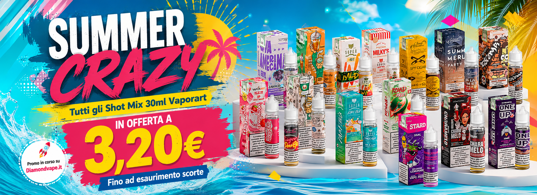 SUMMER CRAZY DIAMOND VAPE SHOT MIX VAPORART 30ML IN PROMOZIONE